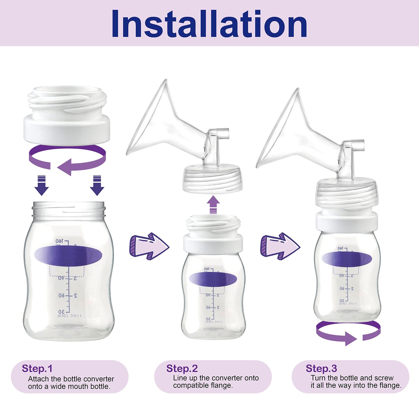 Maymom Bottle Thread Changer Compatible With Spectra 9 Plus Spectra S1 Spectra S2 Flange, Maymom Widemouth Flange, Avent Flange,
