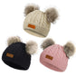 Century Star Baby Hat Winter Baby Girls Hats Knit Warm Hat For Baby Boys Infant Toddler Beanie Z Pom Pom Khaki & Black & Deep Pi