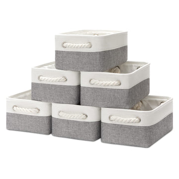 Bidtakay Storage Baskets For Organizing Small Fabric Baskets 11.8 X 7.8 X 5 Inch Collapsible Storage Bins With Handles For Shlev