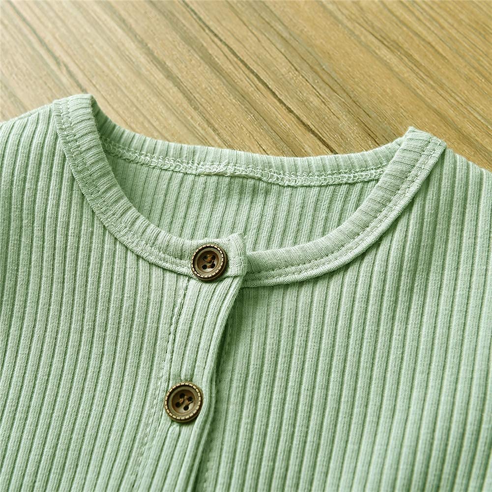 Eghunooy Baby Boy Girl Solid Color One Piece Romper Jumpsuit Outfits Clothes (Newborn) Light Green