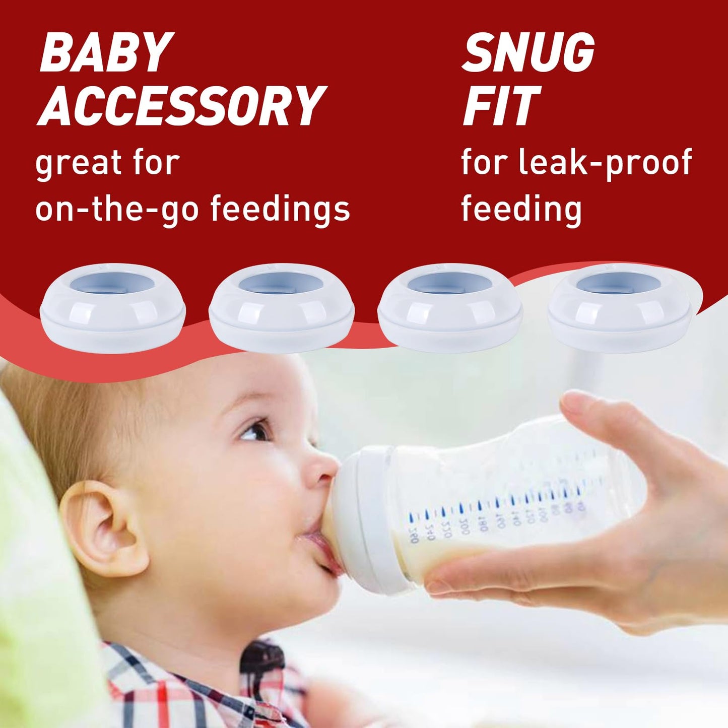 4-Pack Baby Bottle Rings For Philips Avent Natural Bottles, Baby Bottle Replacement Screw Ring Collars, Baby Bottle Nipple Rings