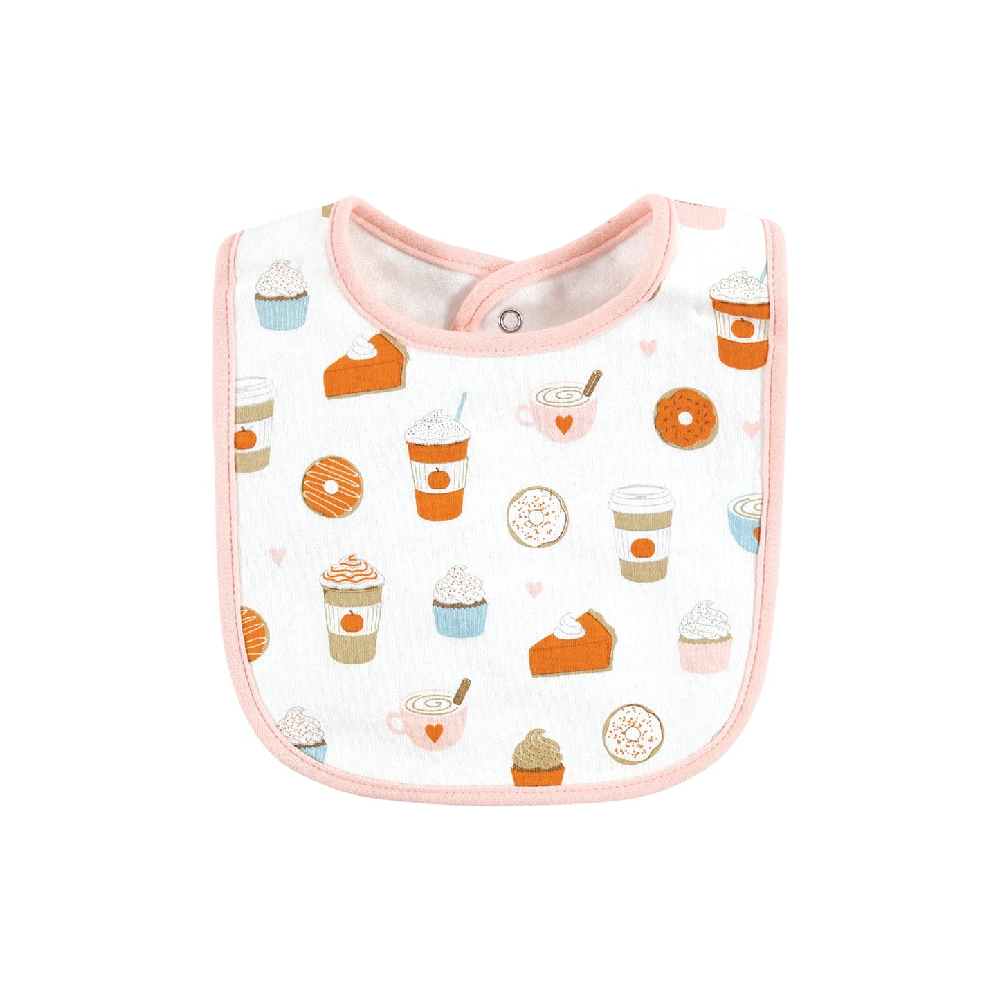 Hudson Baby Unisex Baby Cotton Bibs, Pumpkin Spice Date, One Size
