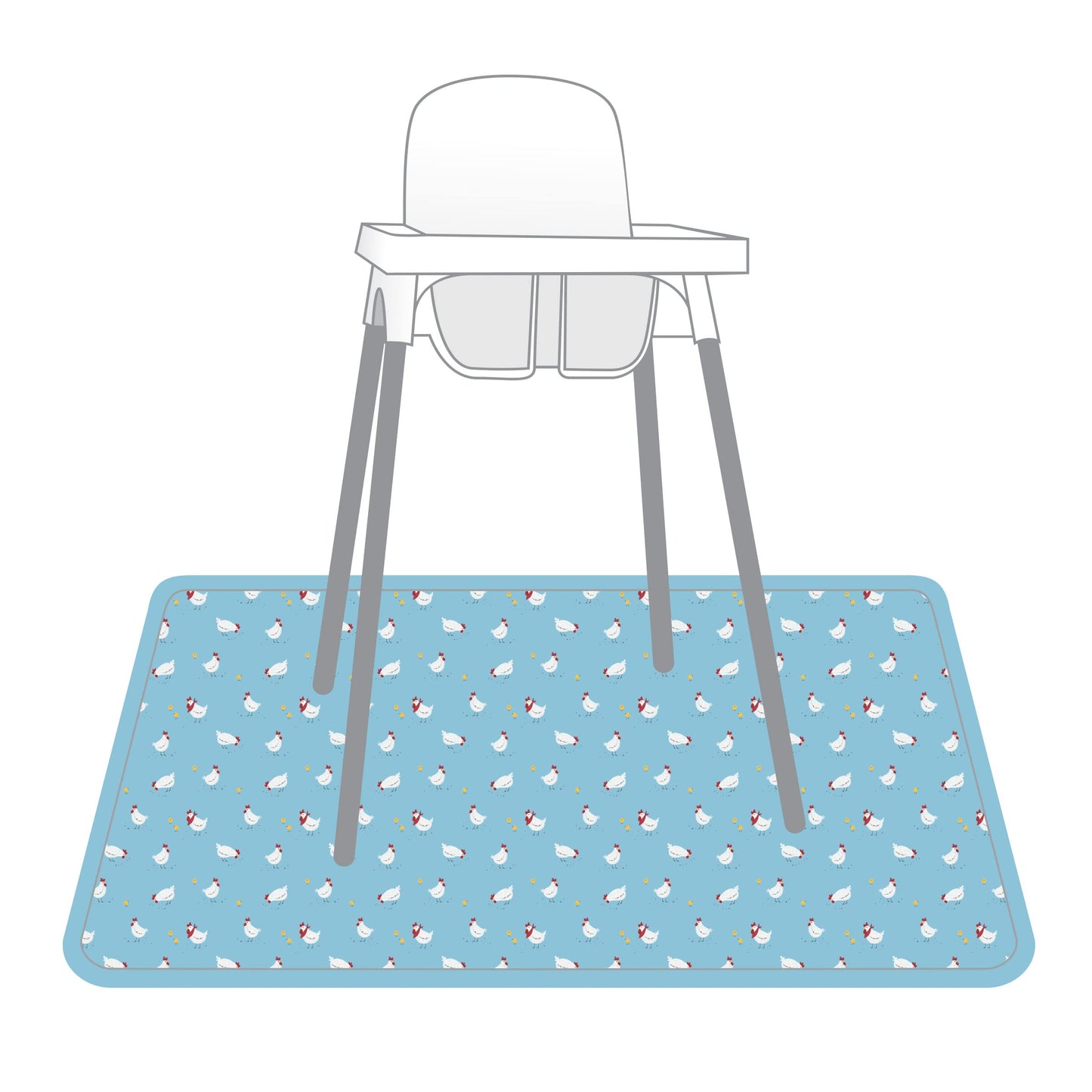 Bapronbaby Little Chickies Splash Mat - Waterproof Catch-All For Under High Chairs, Floors, Tables, Playtime Or Arts & Crafts -