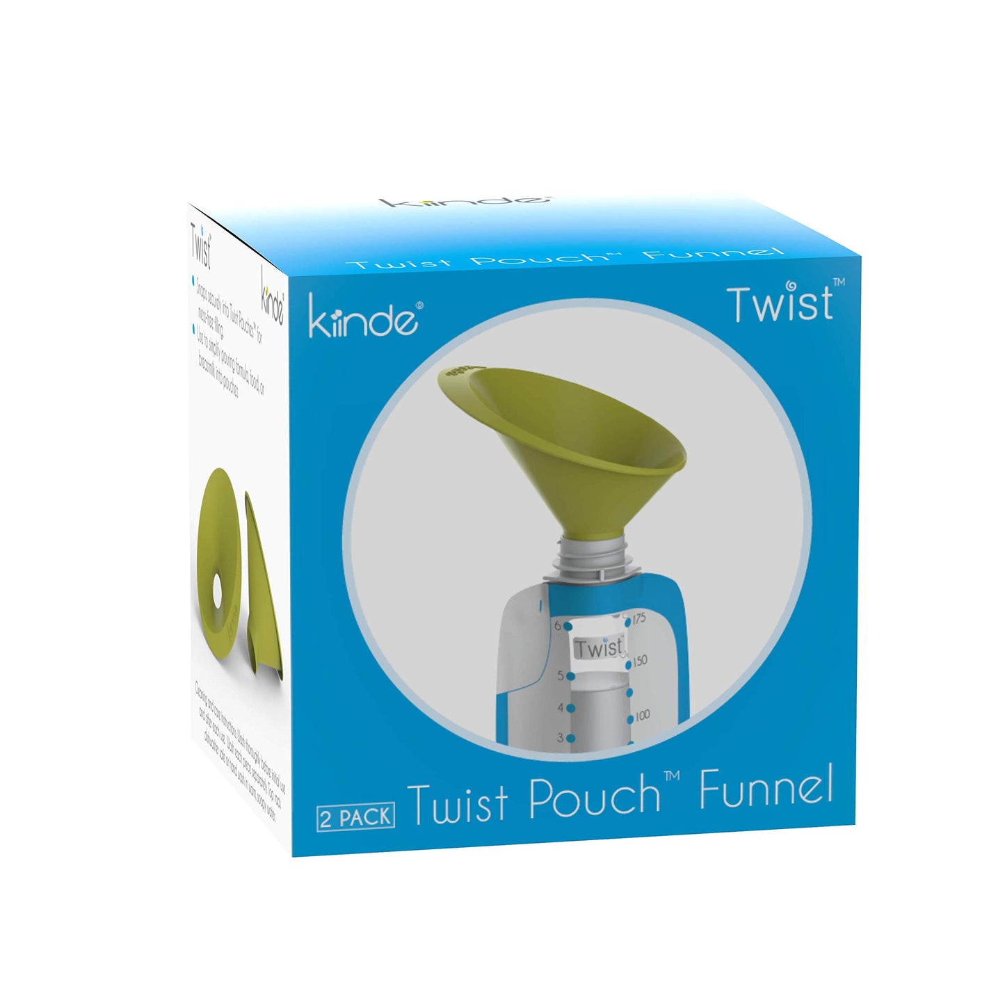 Kiinde Twist Pouch System 2-Piece Funnel Set For Breast Milk, Formula, Baby Food