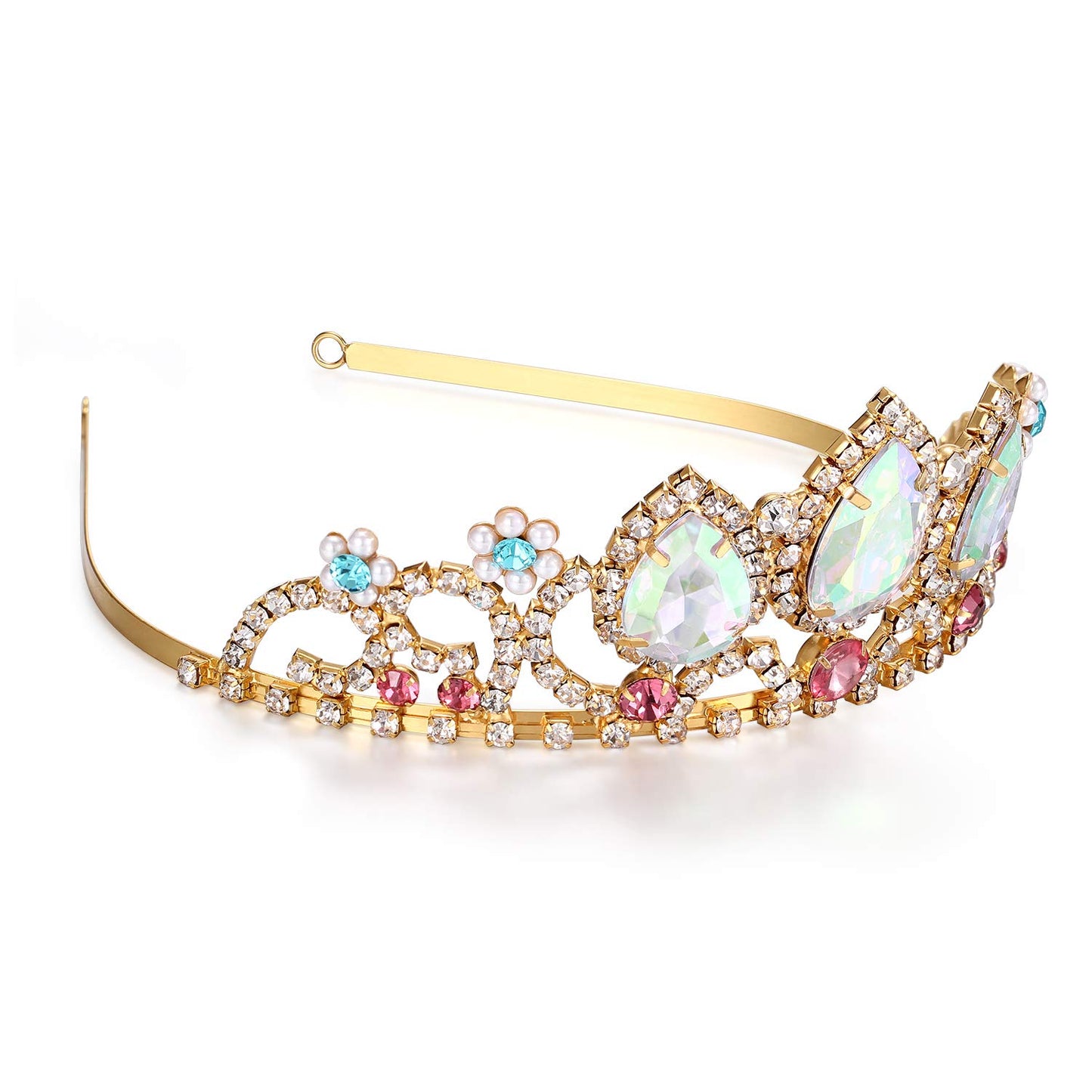 Girls Birthday Gift Rapunzel Aurora Borealis Stone Sparkle Gold Tiara Halloween Princess Tangled Costume