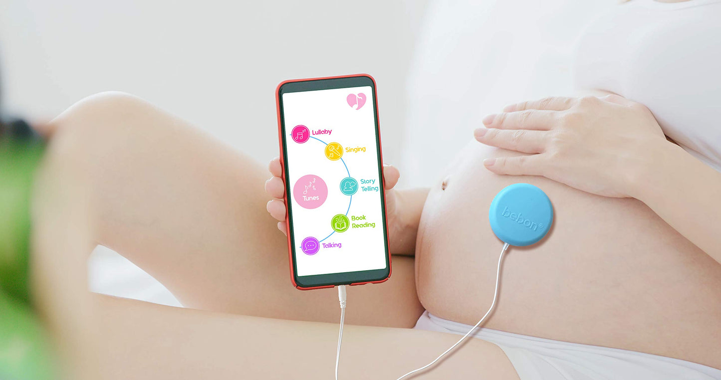 Baby-Bump Headphones - Plays And Shares Music, Sound And Voices To The Womb - Premium Baby Bump Speaker System - Including Bebon