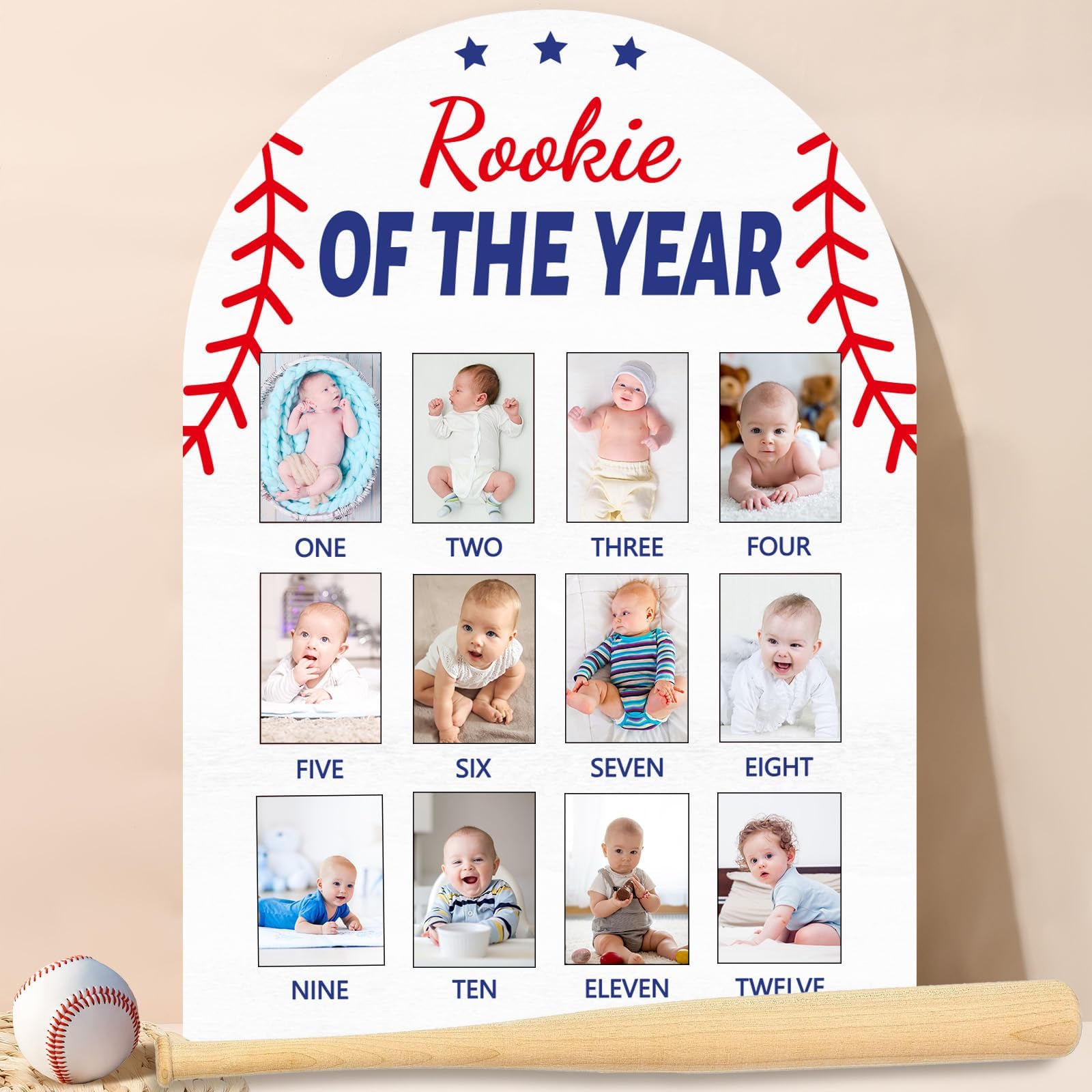 Berry First Year Photo Board Strawberry Birthday Party Wooden Board Decorations 12 Monthly Milestone Picture Frame One Year Old