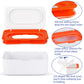 Flenpptly Baby Wipes Dispenser, Wipes Case Baby Wipe Holder Keeps Wipes Fresh, Non-Slip, Easy Open & Close (Orange)