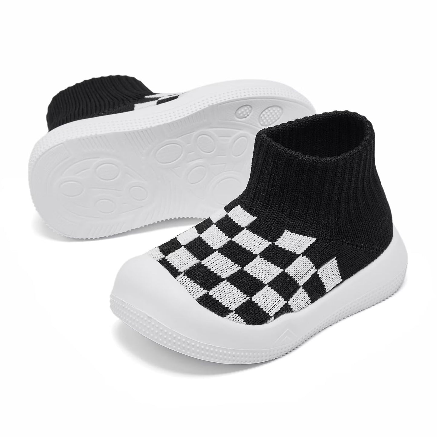 Eashi Toddler Shoes Girls Boys Sock Shoes Toddler Dress Shoes Baby Walking Shoes Slip On Size 9 Black