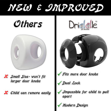 Black - Door Knob Baby Safety Cover - 5 Pack - Deter Little Kids From Opening Doors With A Child Proof Door Handle Lock - Driddl