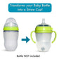 Straw Cup Conversion Kit For Comotomo Baby Bottles 2-Count, Food Grade Silicone Straw Nipples, All Silicone Weighted Straw, Bott