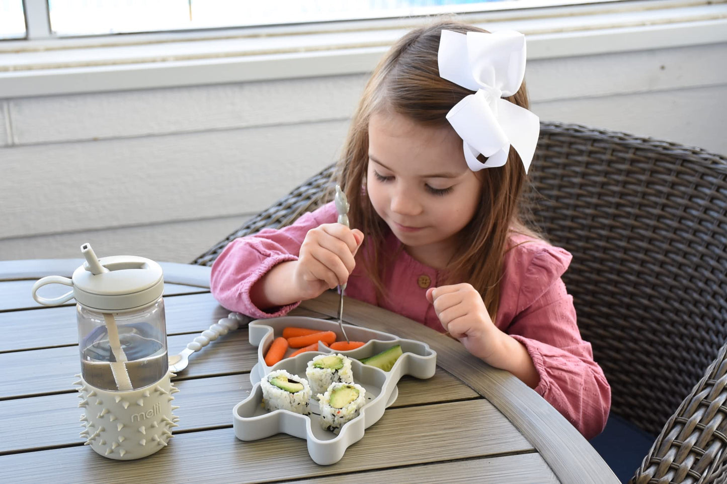 Melii Divided Silicone Suction Plate - 100% Silicone, For Baby + Toddlers - Bpa Free, Dishwasher & Microwave Safe (Bulldog)