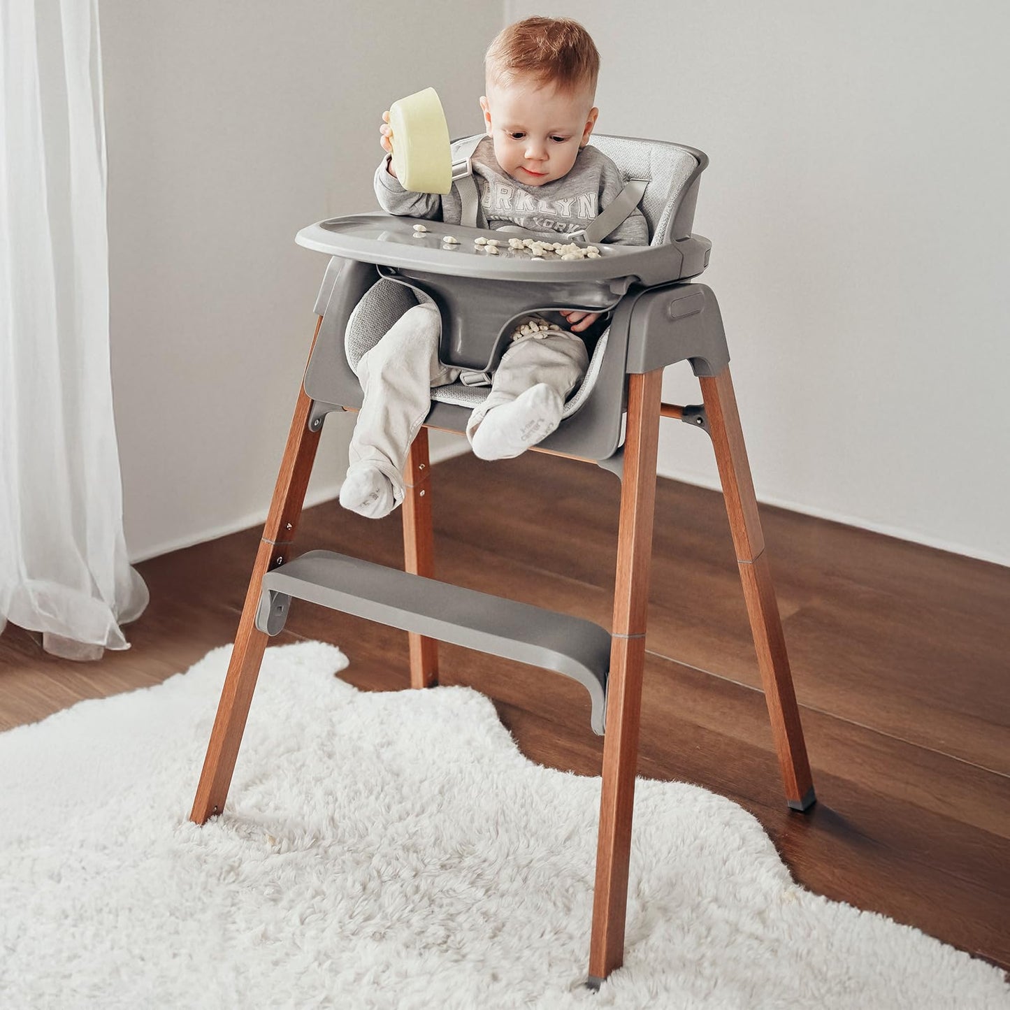Fodoss 4 in 1 Foldable High Chairs for Babies and Toddlers with Waterproof Cushion, Easy to Clean Baby Chair for Eating, Feeding