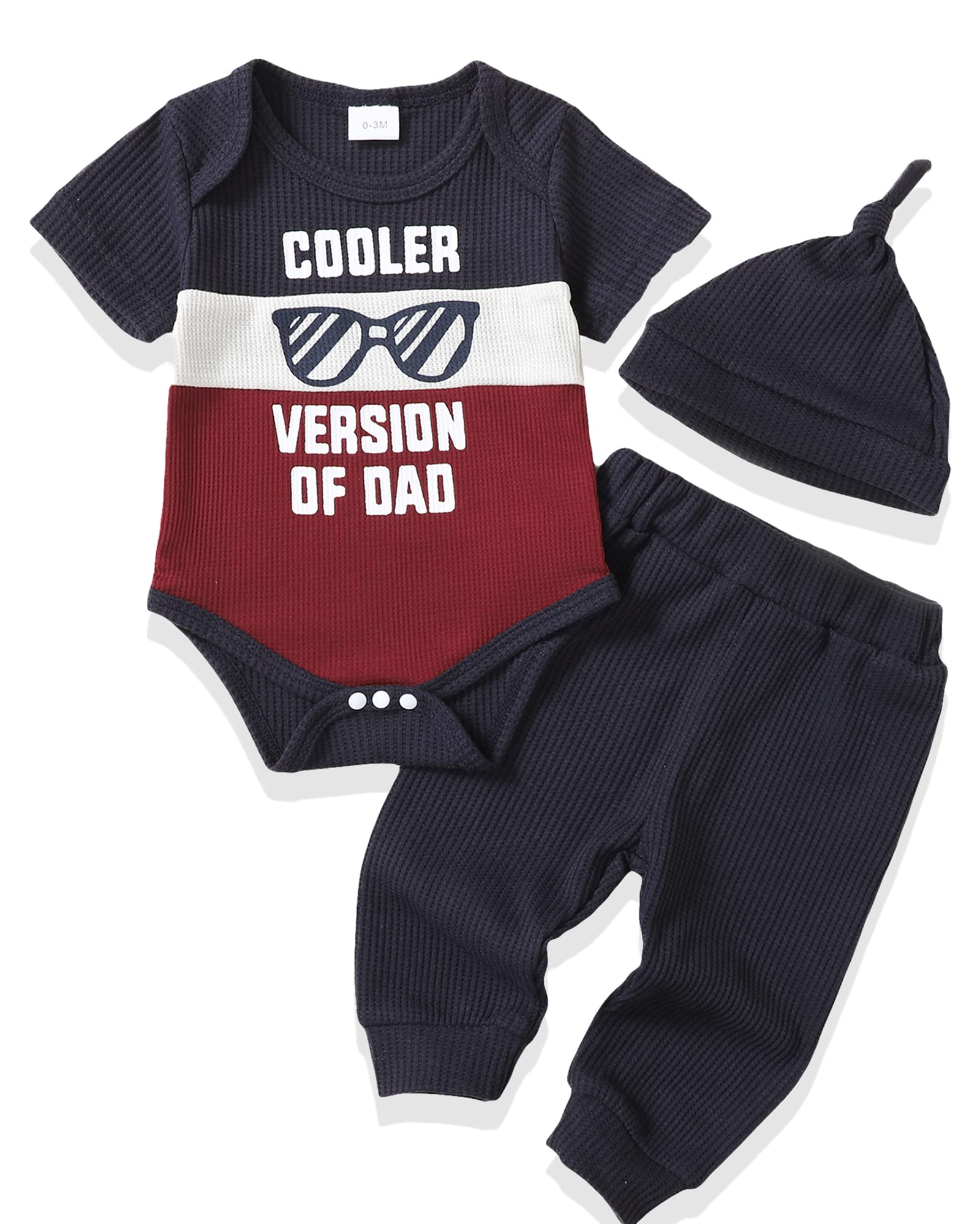 Nzrvaws Infant Baby Boy Clothes Baby Boy Outfits 12-18 Months Short Sleeve Romper Black Pants Set Black Cute 3Pc For Baby Boys'