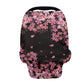 JEOCODY Car Seat Covers for Babies Cherry Blossom Elastic Pram Dust Cover Shopping Cart Cover Infant Carseat Canopy Shopping Car