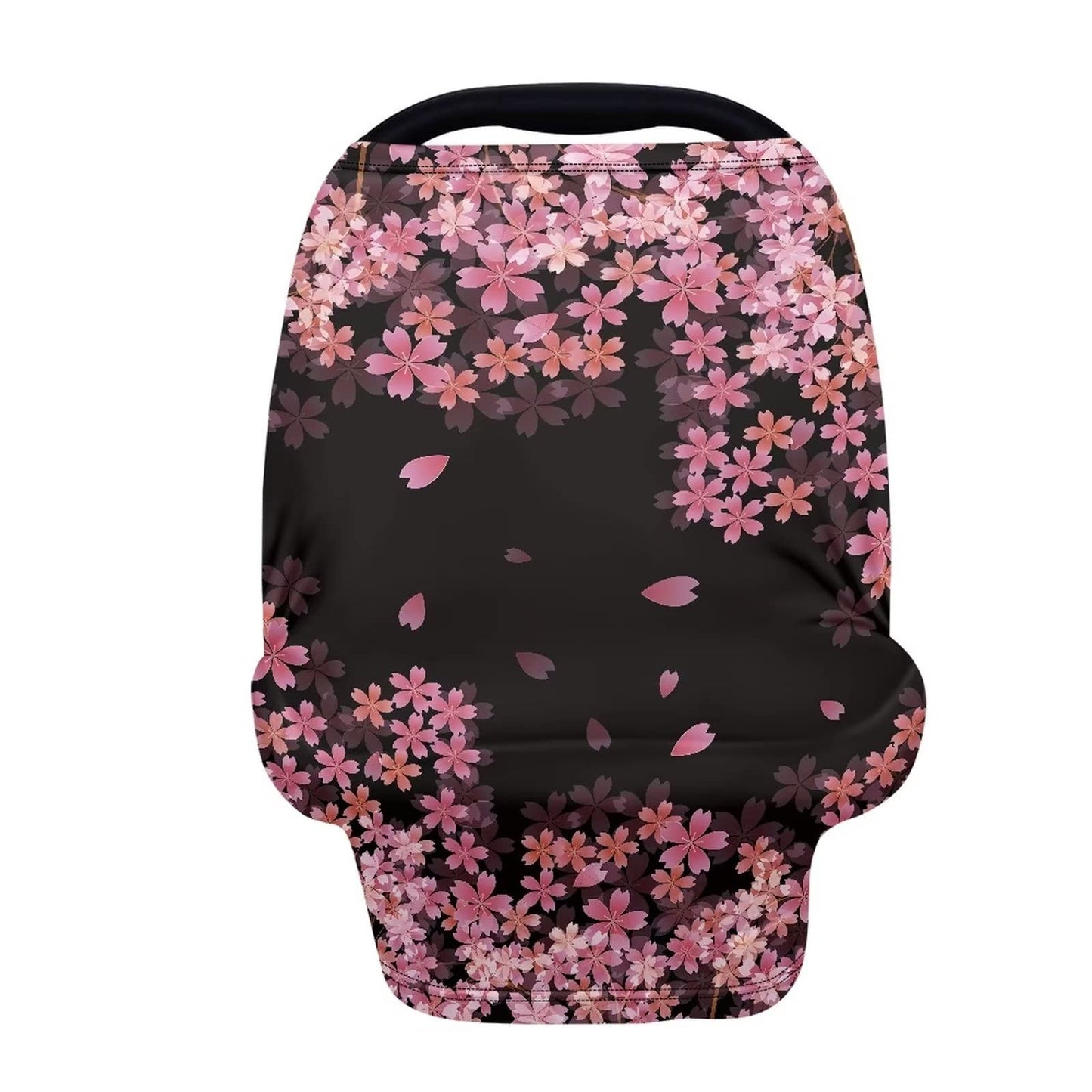 JEOCODY Car Seat Covers for Babies Cherry Blossom Elastic Pram Dust Cover Shopping Cart Cover Infant Carseat Canopy Shopping Car