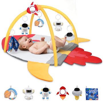 IPOZITO Baby Play Gym & Activity Mat for Sensory Development, Baby Tummy Time Play Mat to Improve Motor Skills and Visual Tracki