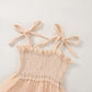 Meihuida Newborn Baby Girl Sleeveless Romper With Headband Summer Clothes Cotton Linen Bodysuit Tulle Tutu Skirt Apricot 0-3 Mon