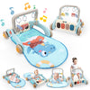 2 In 1 Baby Play Gym With Walker For Newborn, Baby Play Mat Activity Gym With 4 Infant Learning Sensory Tummy Time Mat For Infan