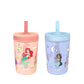 Zak Designs Disney Princess Kelso Toddler Cups For Travel or Home, 15oz 2-Pack Plastic Sippy Cups, Leak-Proof For Kids (Ariel, A