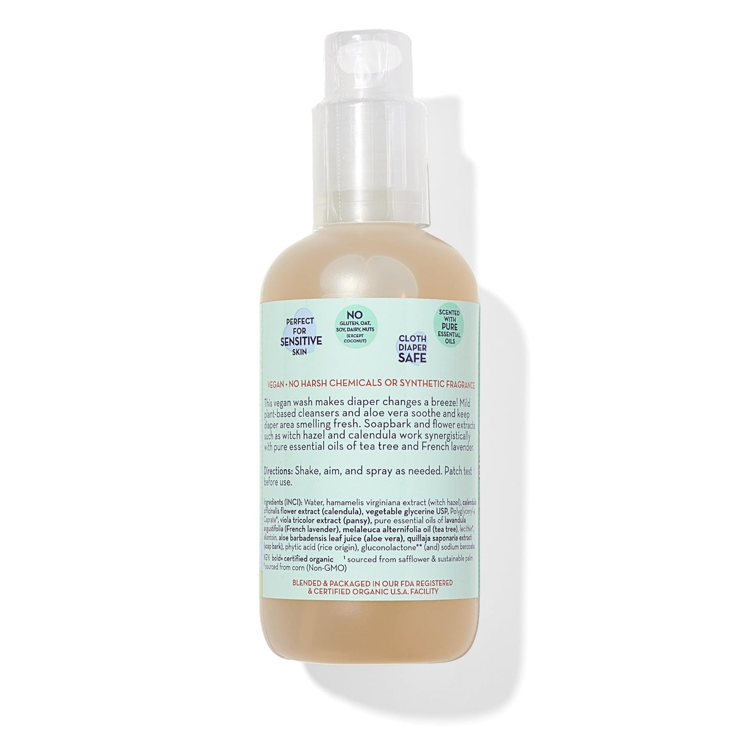 California Baby Diaper Wipe Spray | Gently Cleans | Soothing Organic Calendula + Aloe Vera | Fresh Lavender Scent | Allergy-Frie