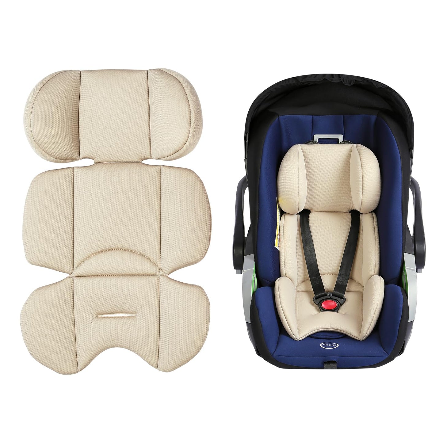 DUSHARKFUN Infant Car Seat Insert - Breathable Head Support for Newborn to Toddler 0-3 Years, Soft Non-Sticky Baby Car Seat Cush