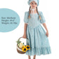 Nuoqi Pioneer Dresses For Girls Prairie Girl Dress Colonial Girl Costume 10-12 Light Blue