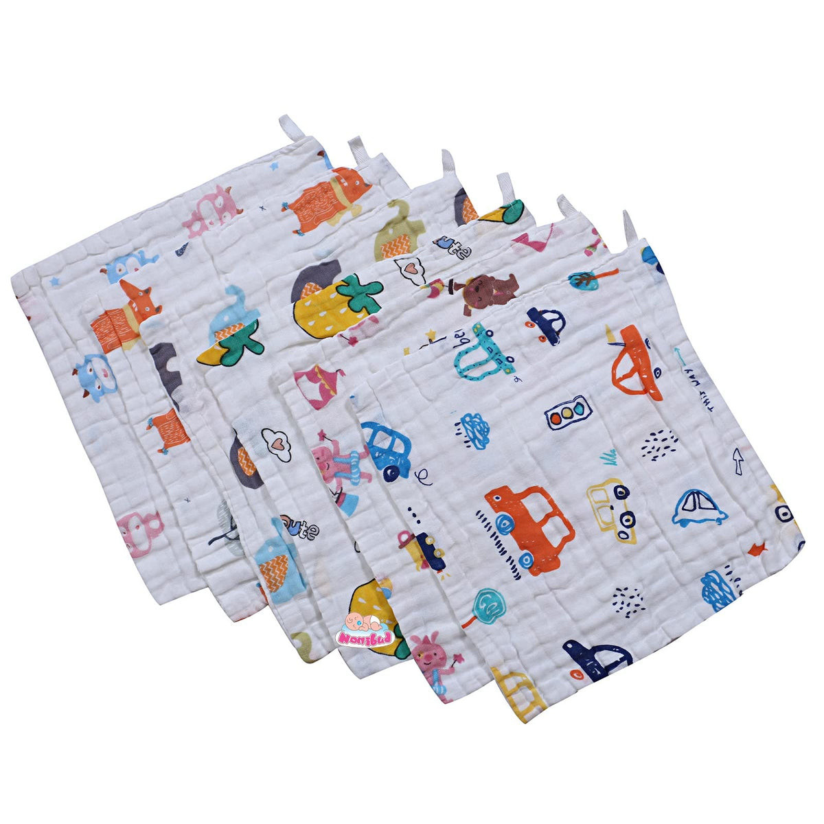 Nonibud New Born Baby Soft Muslin Cotton White Napkins # Cotton Face Towels # Extra Soft Hankies Reusable Napkins for Infants To