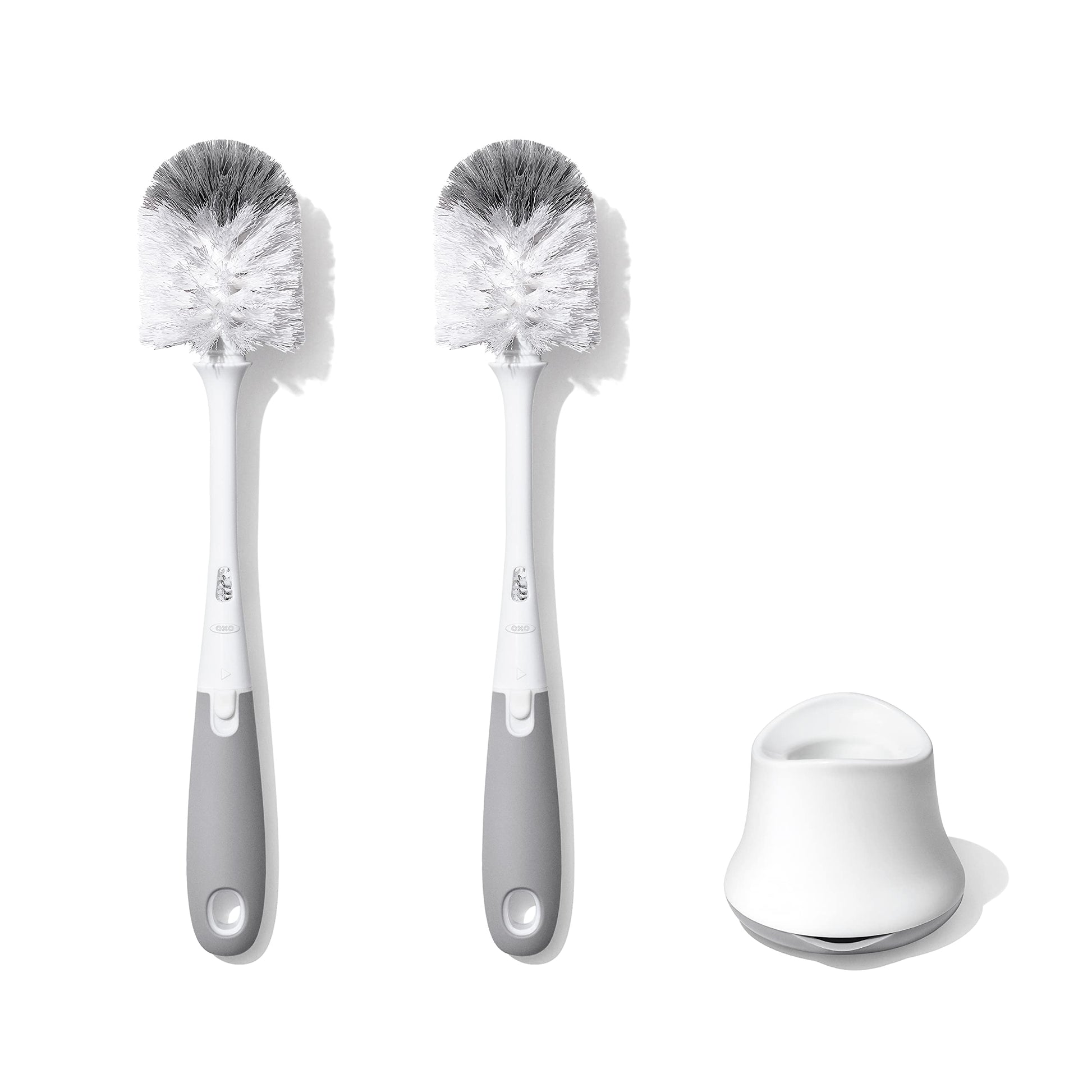 OXO Tot Bottle Brush with Nipple Cleaner and Stand - Gray, 2-Pack