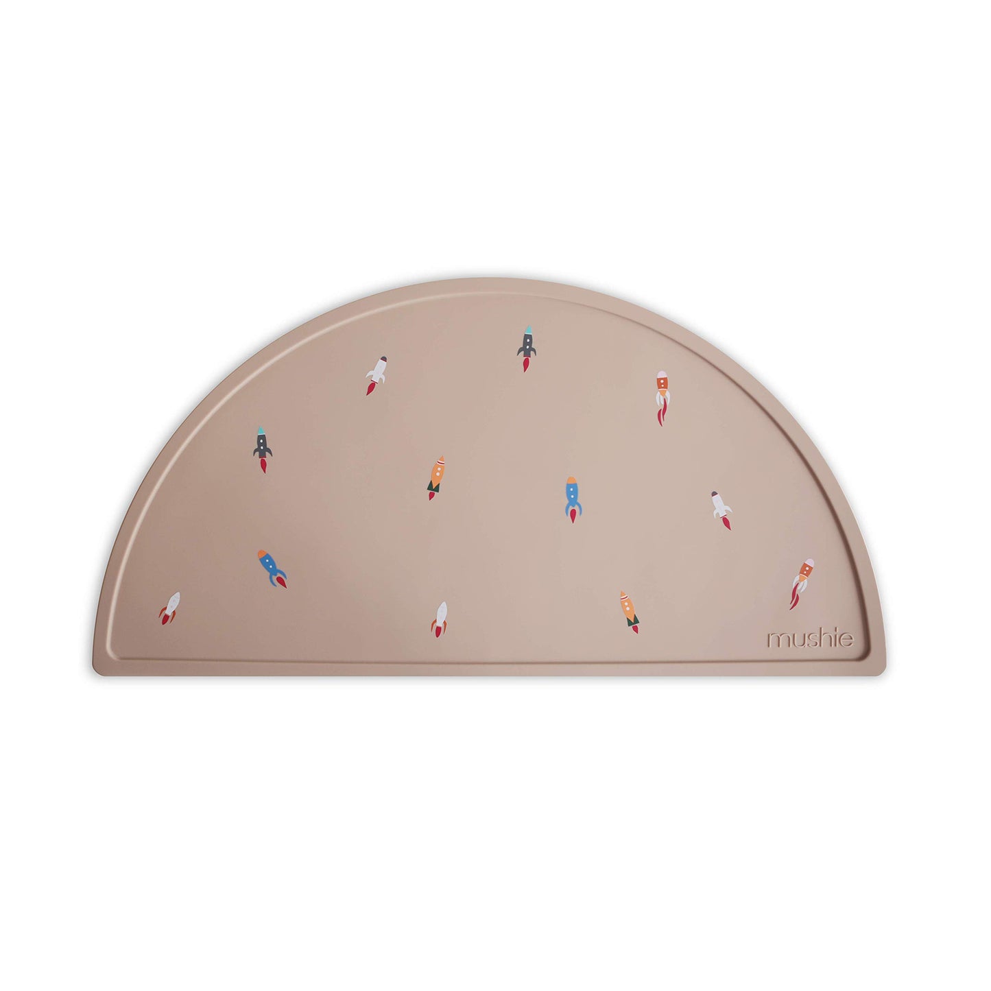 Mushie Silicone Placemat For Kids  Bpa-Free Non-Slip Design (Rocket Ship)