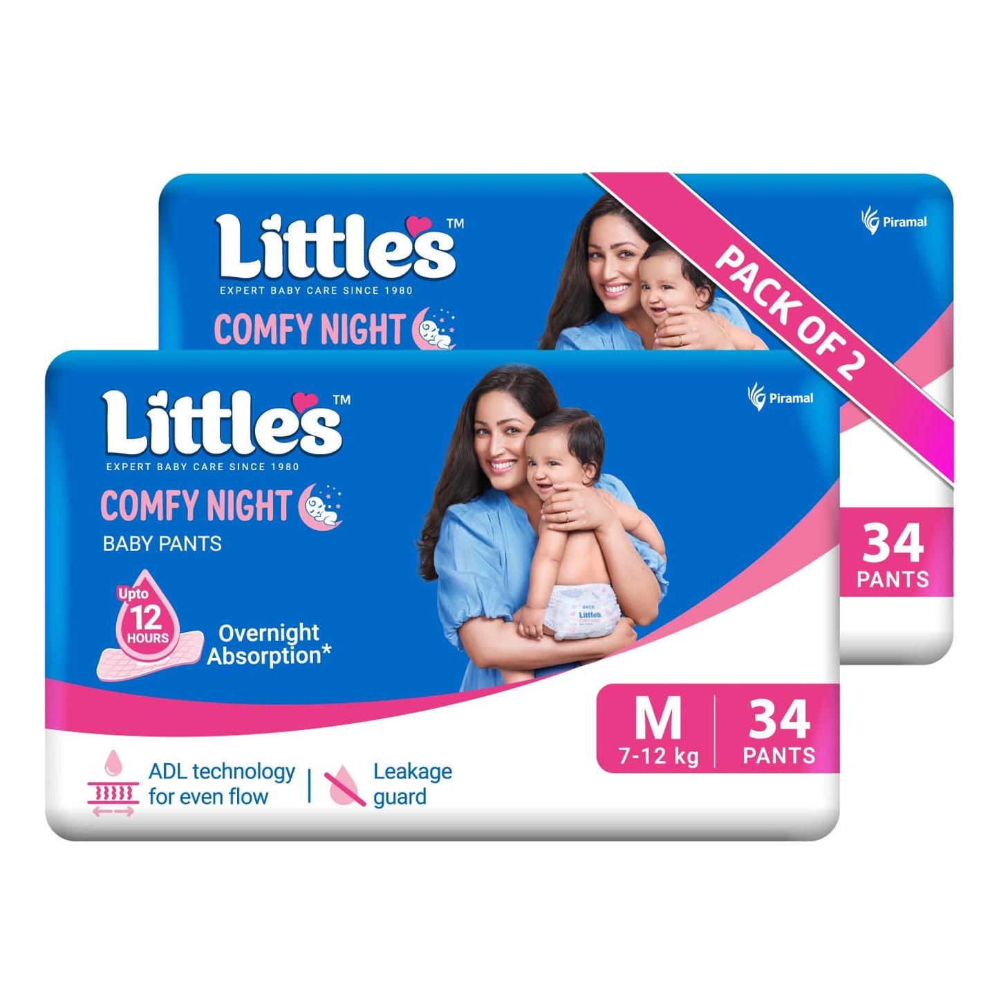 LittleS Baby Diapers M Size (Medium) Pants Style | 712 Kg | 68 Count | Comfy Nights Baby Diaper Pants With Leakage Guard & Upt