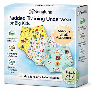 Snugkins Snug Potty Training PullUp Pants For Babies/Toddlers/Kids | 100% Pure Cotton | Washable & Reusable | (Size 1, 12 Year