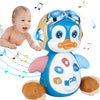 HAPTIME Penguin Crawling Toys for 1 + Year Old Boy Girl, Tummy Time Toys, Musical and Light Up Toys for Encouraging Crawling, Ba