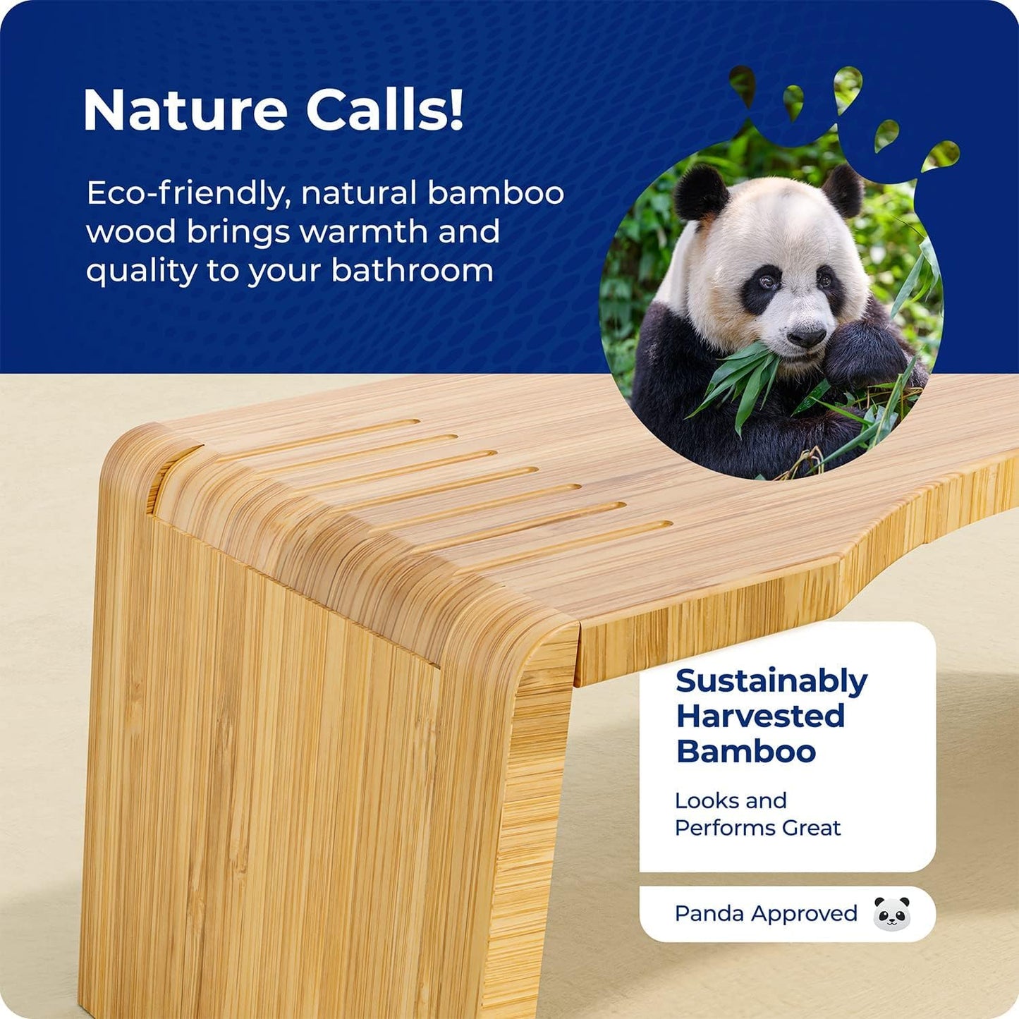 Squatty Potty Oslo Folding Bamboo Toilet Stool - 7 Inches, Collapsible Bathroom Stool For Kids And Adults - Brown, Portable And