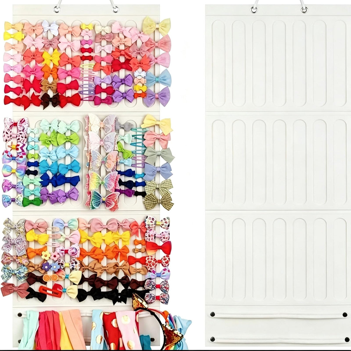 Hair Clip Organizer for Girls, Wall Hanging Storage Organizer with Felt Material, Hair Accessories Organizer for Daily Use and T