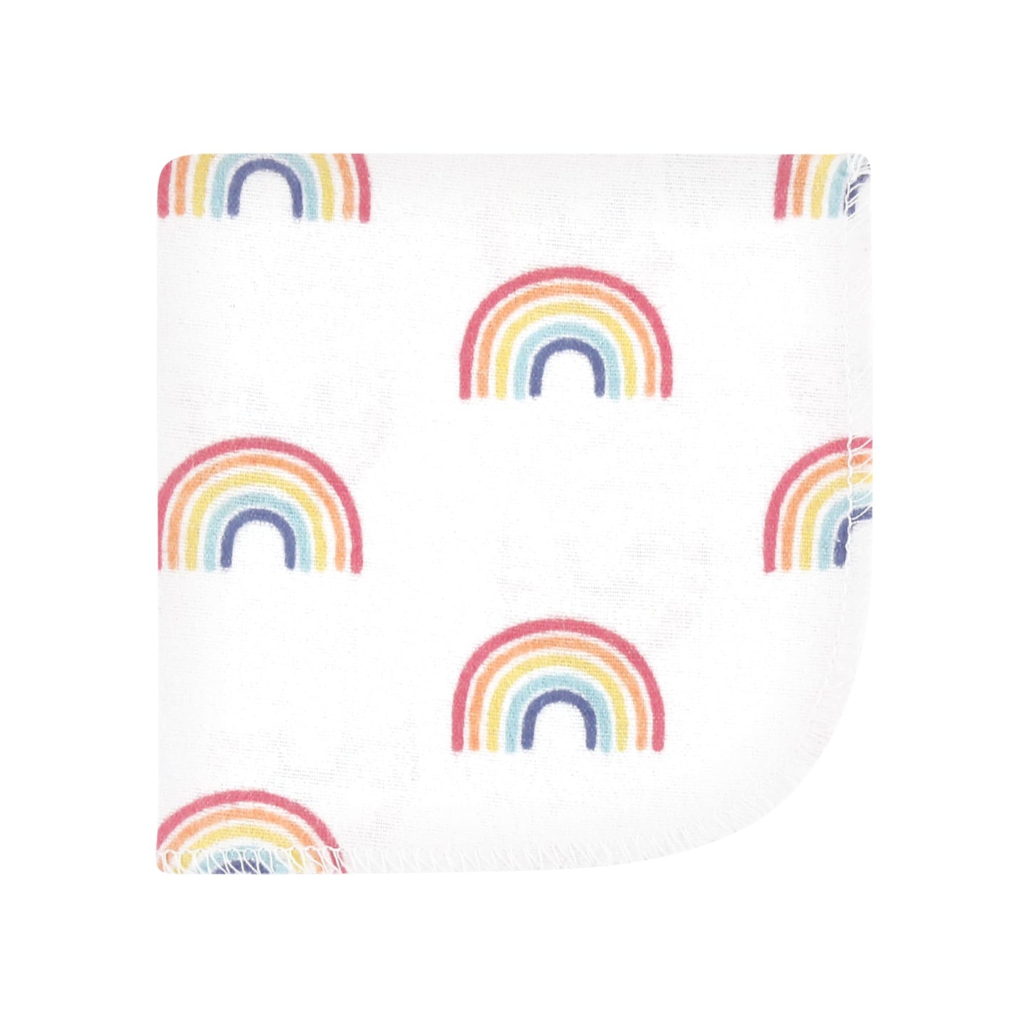 Hudson Baby Unisex Baby Flannel Washcloths, Creative Rainbow 10Pk, One Size