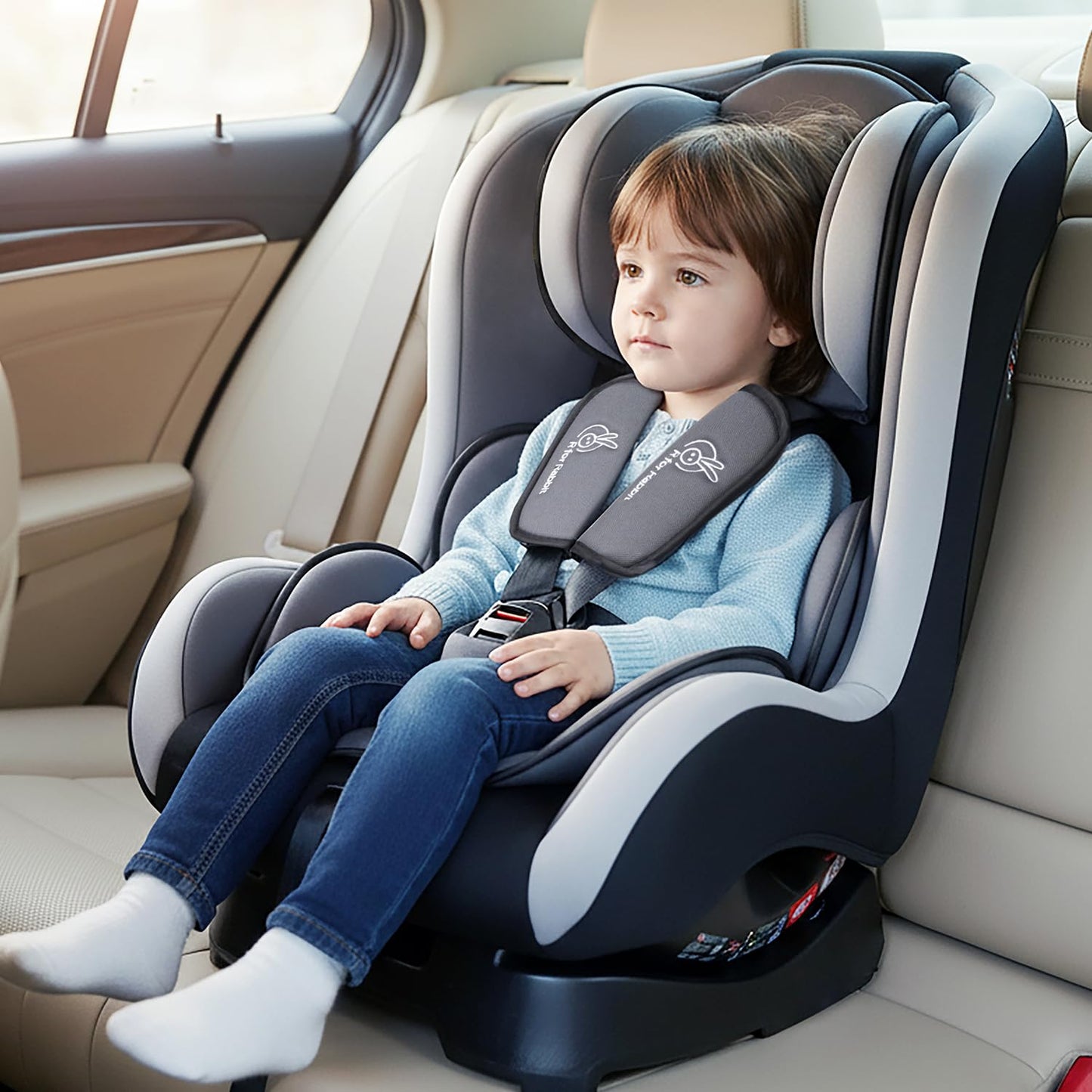 R For Rabbit Convertible Baby Car Seat Jack N Jill Ece R44/04 Safety Certified Car Seat For Kids Of 0 To 5 Years Age (Black Grey