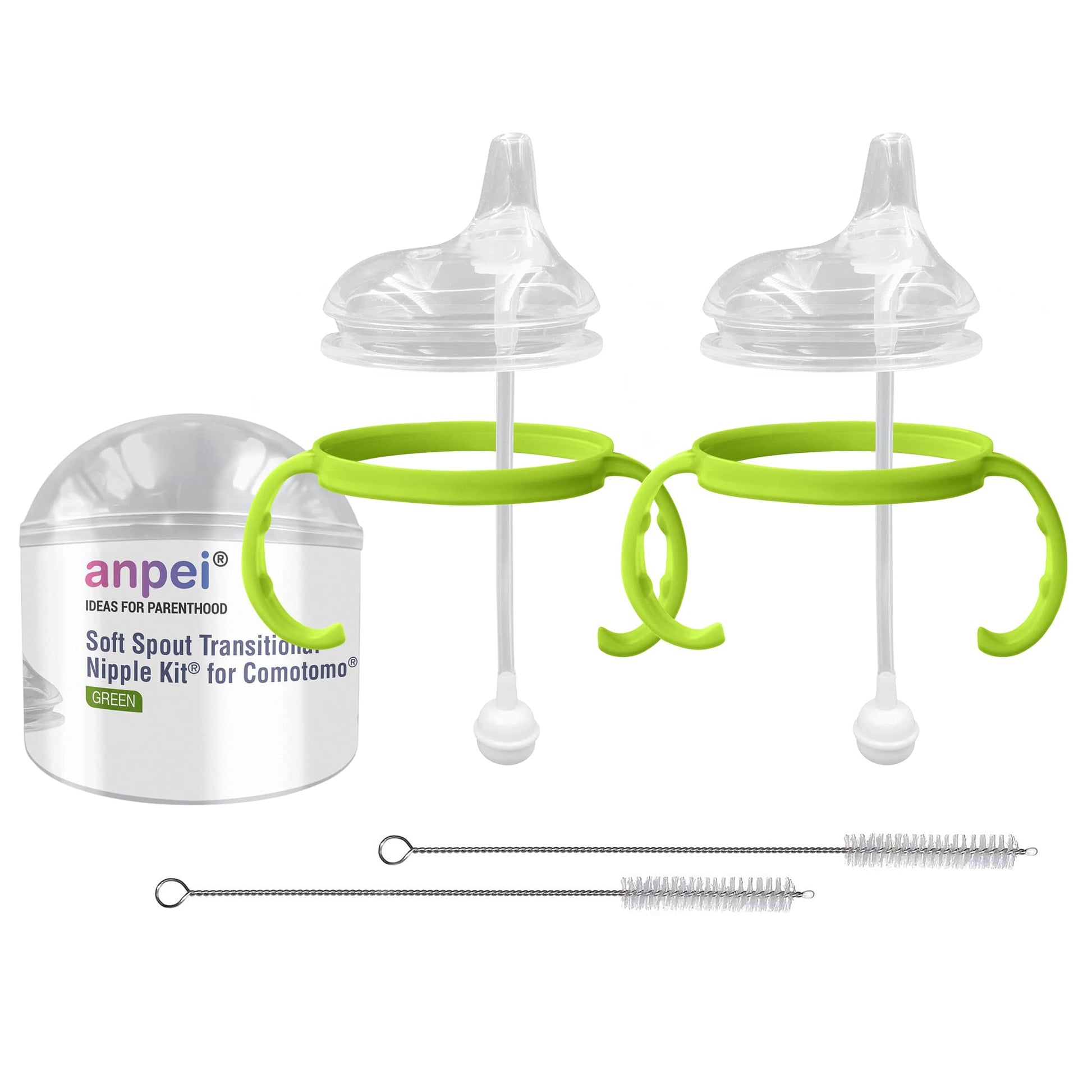 Anpei Sippy Cup Soft Spout Transitional Nipple Kit Bundle Compatible With Comotomo Baby Bottles, 5 Oz And 8 Oz | Value Bundle 2