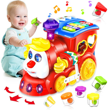 Baby Toys for 1 Year Old Boy Girl Gift Musical Train Baby Toys 6-12 12-18 Months,Early Educational Learning Montessori Kids Toys
