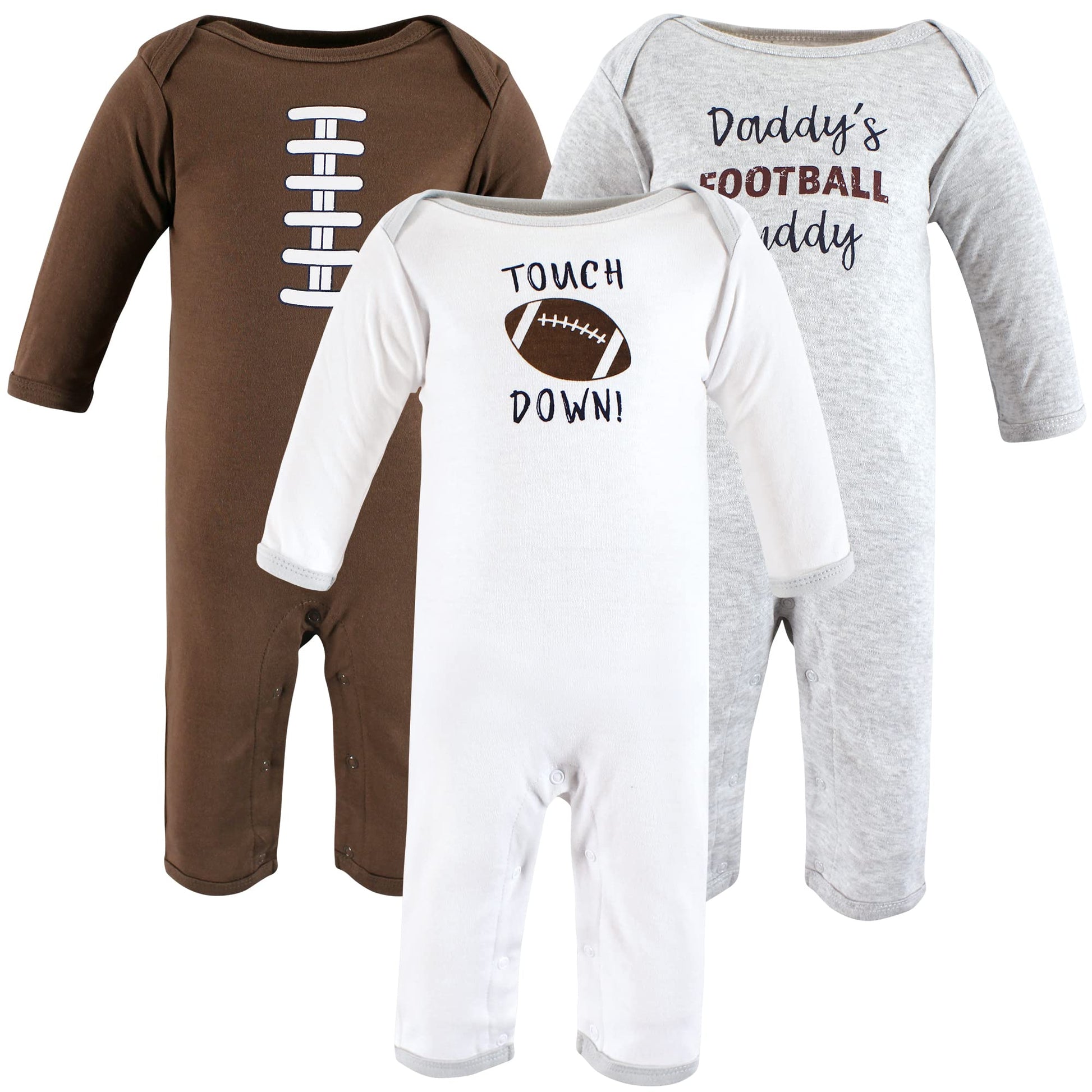 Hudson Baby Girls Unisex Cotton Coveralls, Touch Down, 3-6 Months, Touch Down, 3-6 Months Us