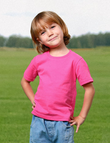 Cosland Toddler Baby Plain T-Shirts, Neon Pink, 2T