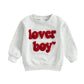 KtwHarnu Infant Toddler Baby Boy Valentines Outfit Heart Embroidery Sweatshirt Crewneck Long Sleeve Shirts Top Pullovers (B-Gray