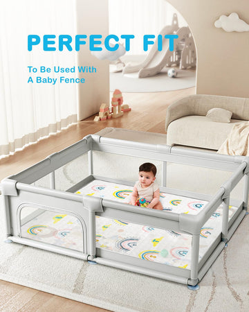 Wonday Thick Baby Play Mat,71X59 Baby Pay Mat For Floor Foldable Kids Crawling Mat For Babies 6-12 Months, Infant Baby Playpen M