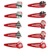 Christmas Hair Clips for Baby Girls - 10Pcs Christmas Elk Snowman Toddler Hair Clips Red Metal Snap Hair Clips Cute Baby Hair Ba
