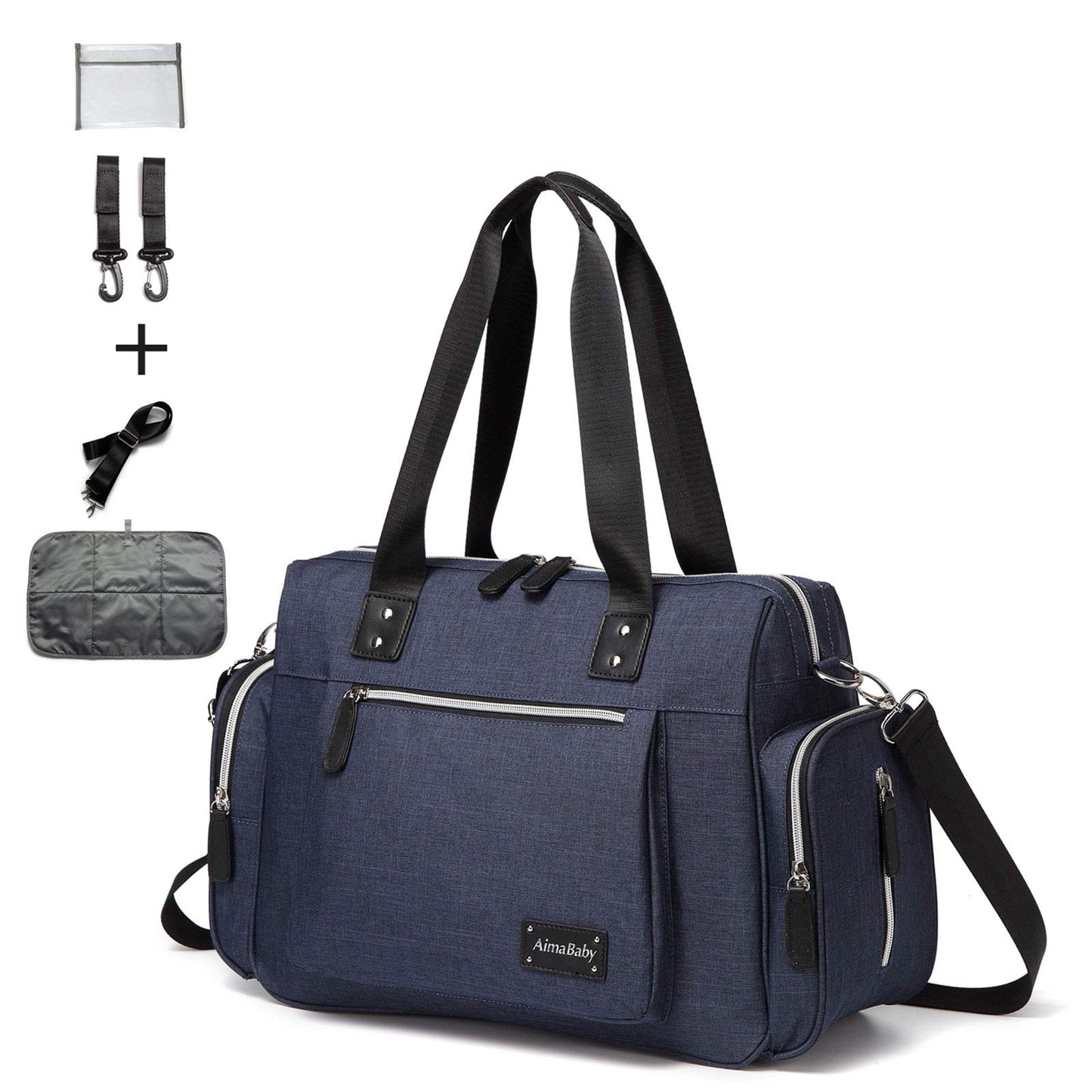 Kzni Diaper Tote Bag Diaper Bag,Travel Diaper Carry Bag, Baby Nappy Diaper Bag For Mom Grils Unisex Maternit. Multi Pocket, Tote