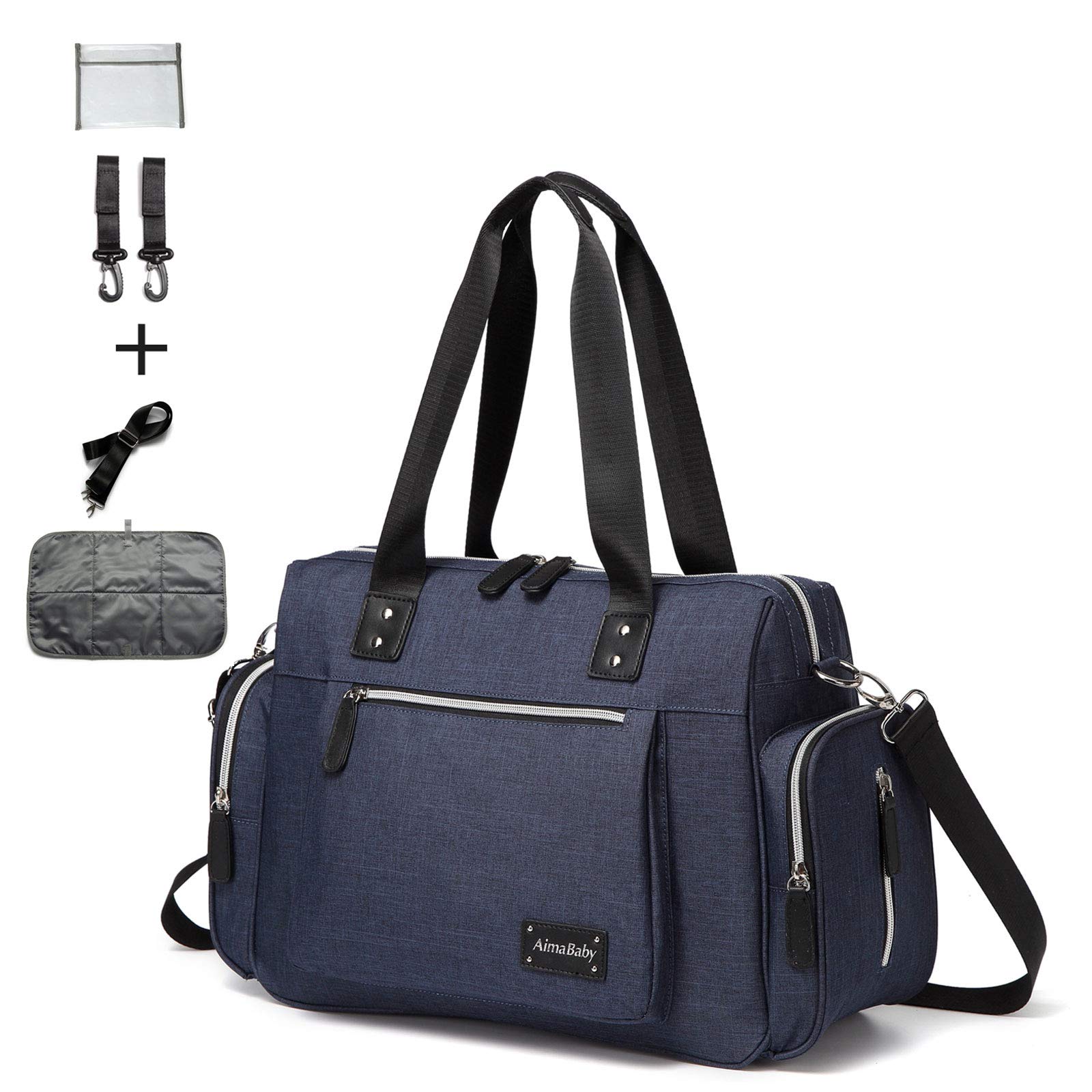 Kzni Diaper Tote Bag Diaper Bag,Travel Diaper Carry Bag, Baby Nappy Diaper Bag For Mom Grils Unisex Maternit. Multi Pocket, Tote