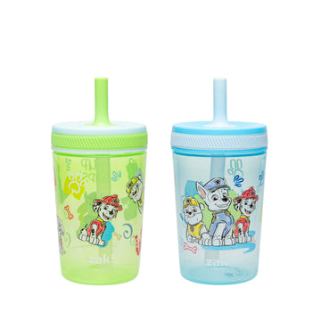Zak Designs PAW Patrol Kelso Toddler Cups For Travel or At Home, 15oz 2-Pack Durable Plastic Sippy Cups With Leak-Proof Design i