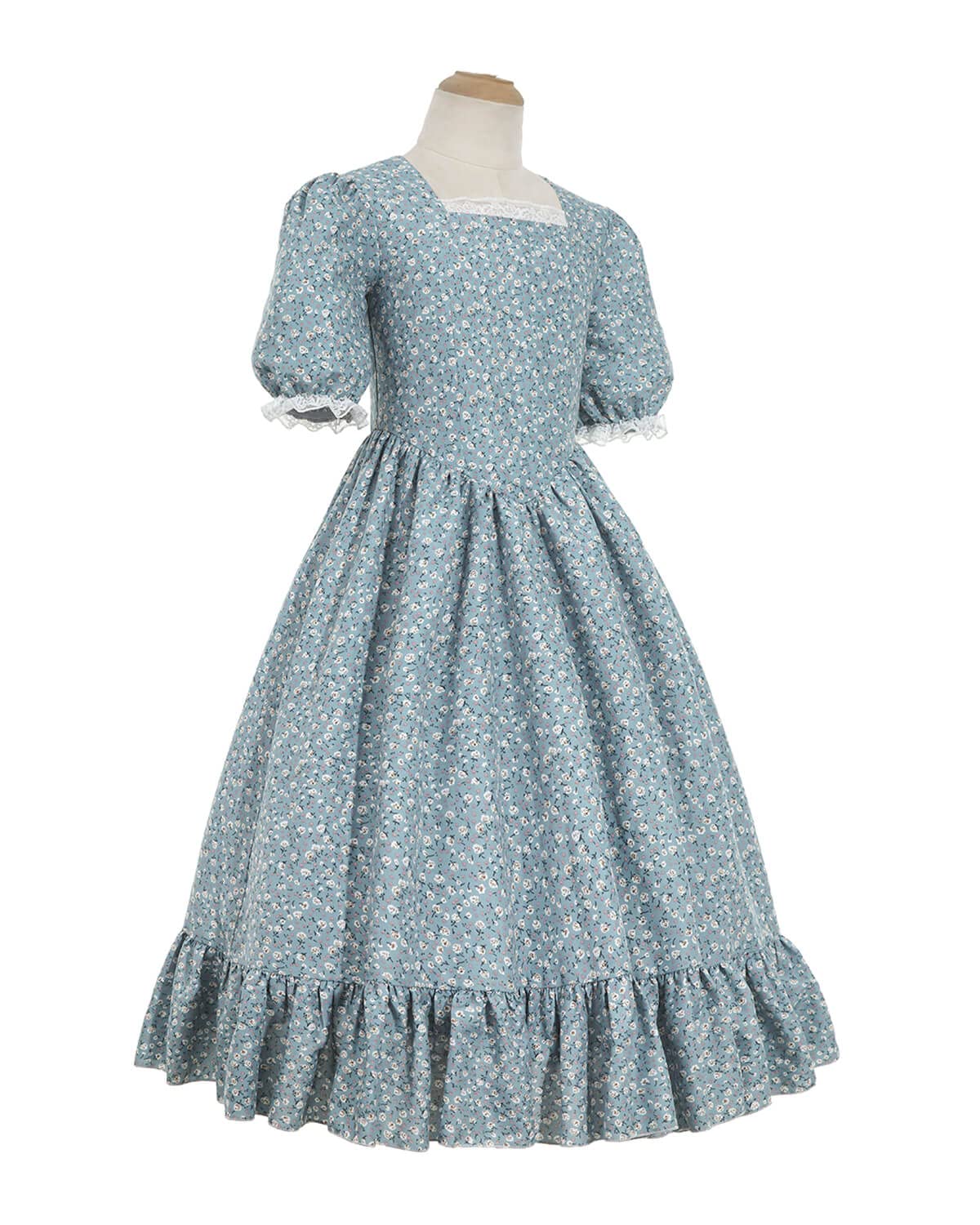 Nuoqi Pioneer Dresses For Girls Prairie Girl Dress Colonial Girl Costume 10-12, Blue