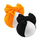 LDDCX Bows for Baby Girls Headband, Newborn Bows Headbands Baby Hair Bows Hairbands Hair Accessories.(FD104) (Orange Black)