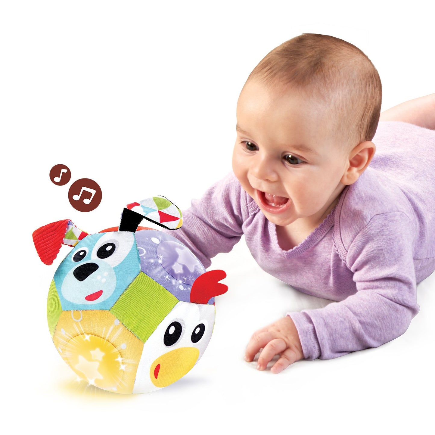 Yookidoo Baby Lights N Music Friends Ball A Soft Newborn Musical Ball Toy with Flashing Stars and Three Friendly Farm Animals. 